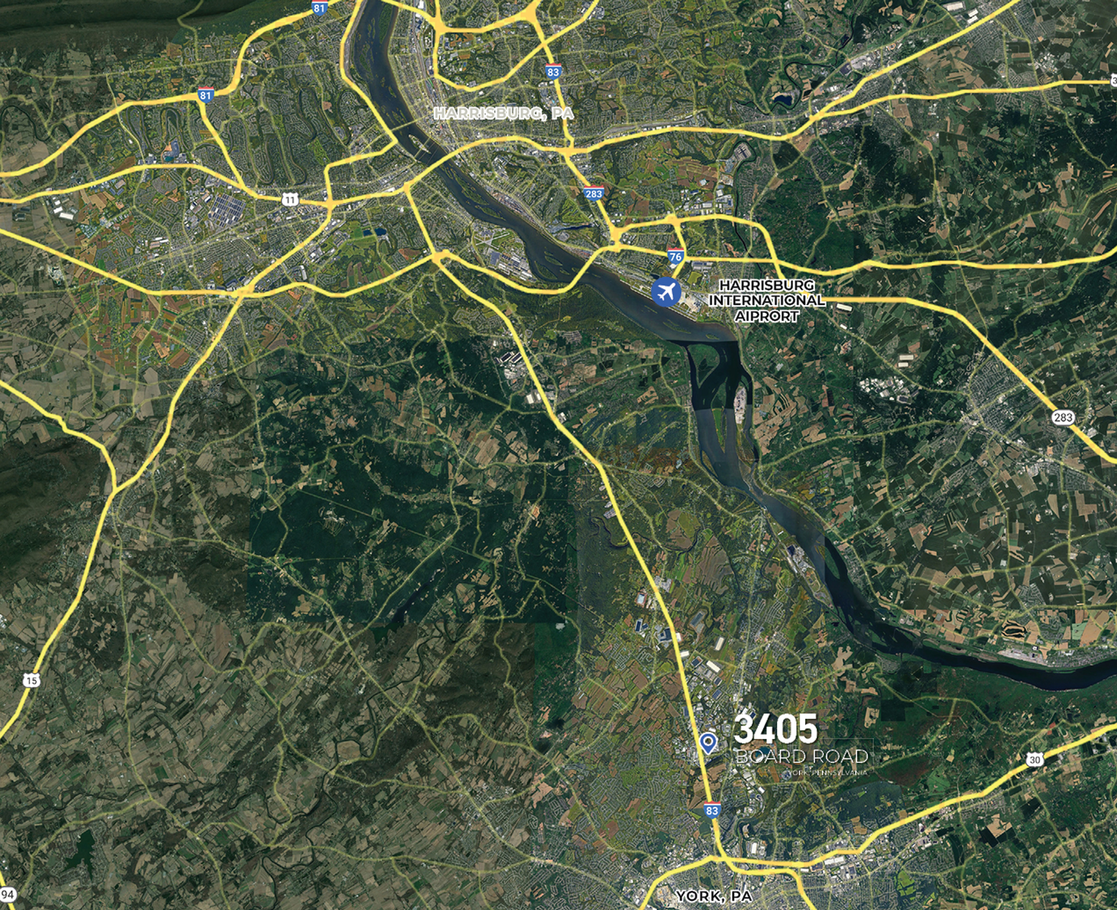 Regional location map for 3405 Board Road
