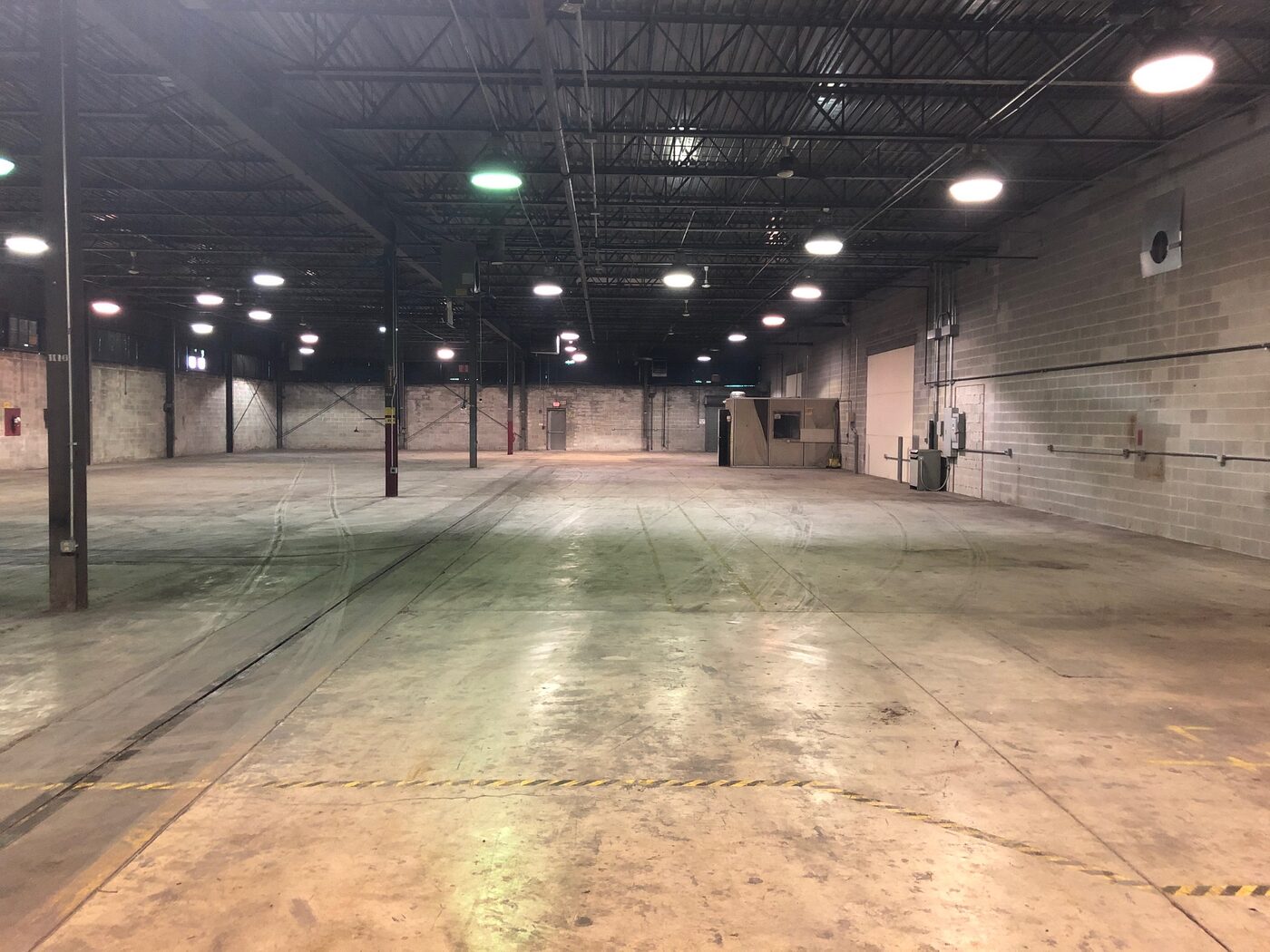 Open warehouse floor area